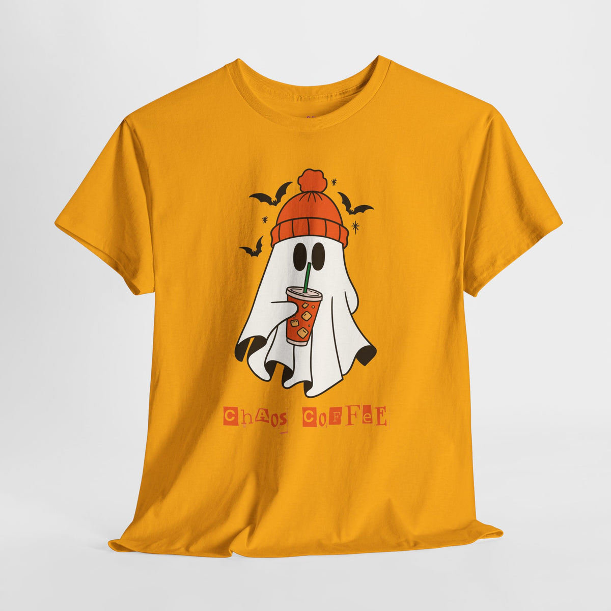 Ghostly Chill Unisex Heavy Cotton Tee, Halloween Shirt, Casual Wear, Fall Fashion, Cute Ghost Tee, Spooky Vibes