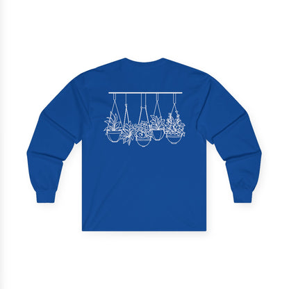 Hangin' With My Buds // Unisex Ultra Cotton Long Sleeve Tee - 'Happy Plants' Botanical Design
