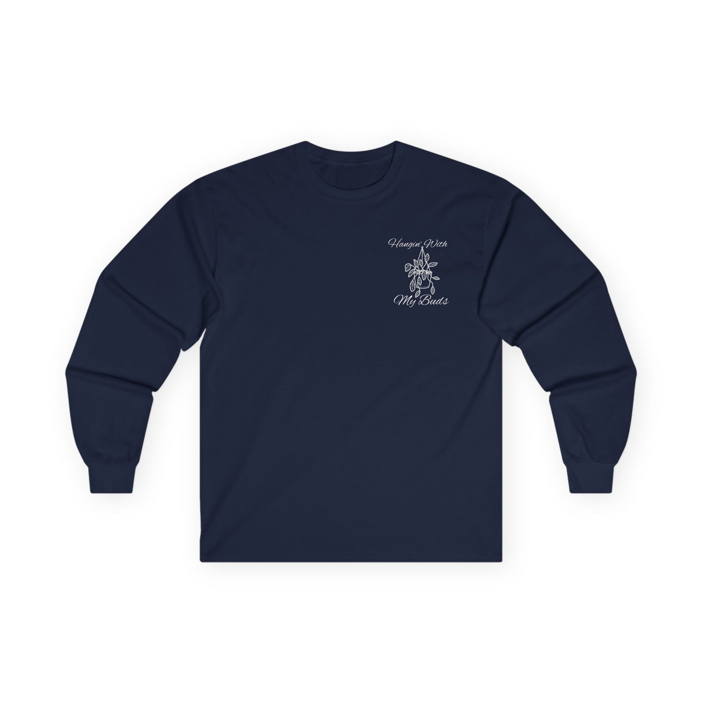 Hangin' With My Buds // Unisex Ultra Cotton Long Sleeve Tee - 'Happy Plants' Botanical Design