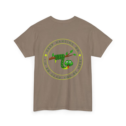 Keep Hanging On - Snake // Unisex Heavy Cotton Tee - Positive Message T-Shirt