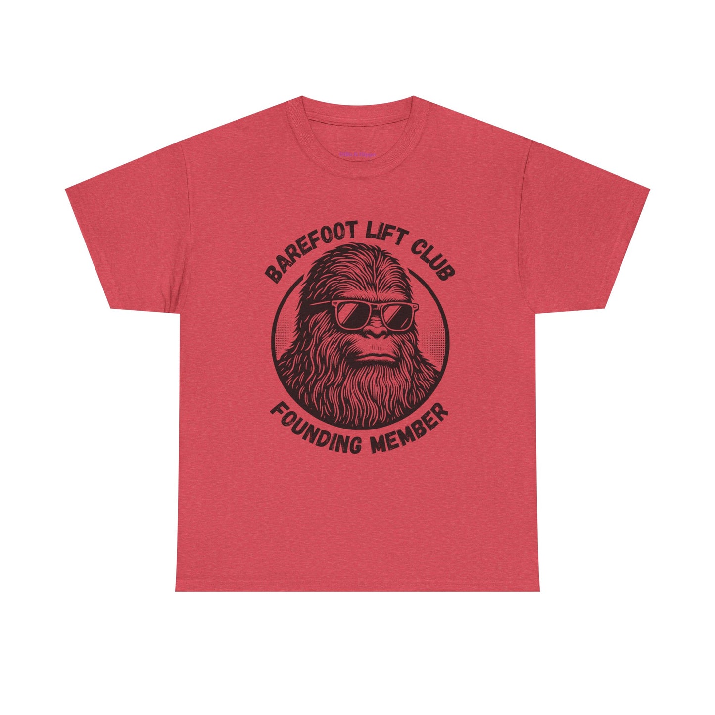 Bigfoot Founding Member of the Barefoot Lift Club // Unisex Heavy Cotton Tee - Founding Member Sasquatch Design