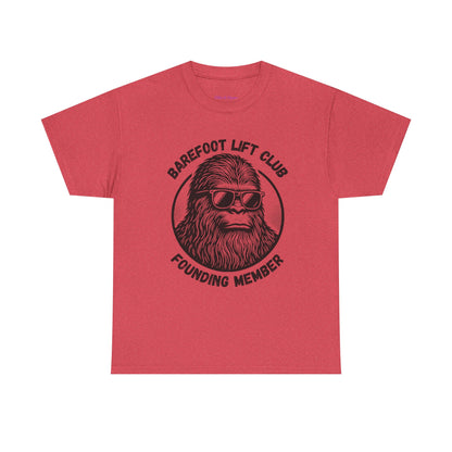 Bigfoot Founding Member of the Barefoot Lift Club // Unisex Heavy Cotton Tee - Founding Member Sasquatch Design