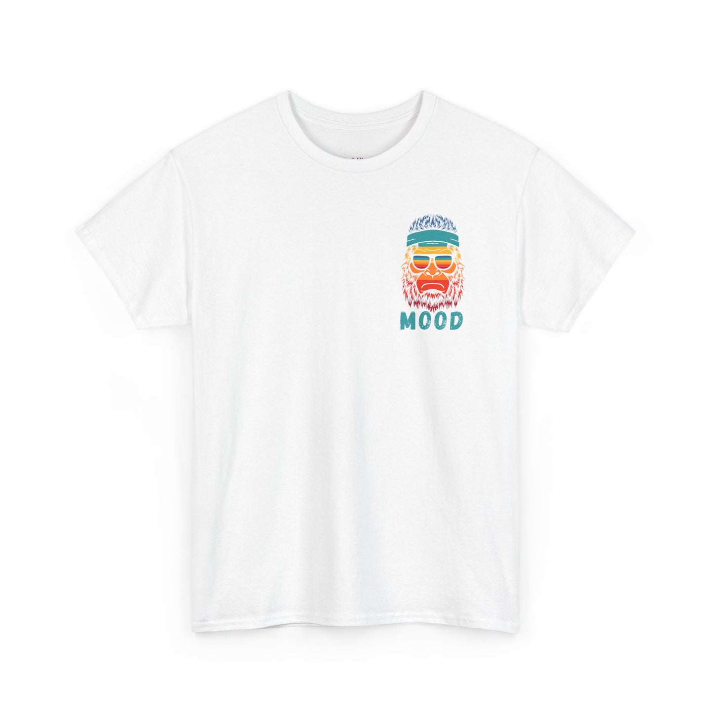 Bigfoot Mood - Pocket Placement // Retro Mood Unisex Heavy Cotton Tee - Colorful Graphic T-Shirt