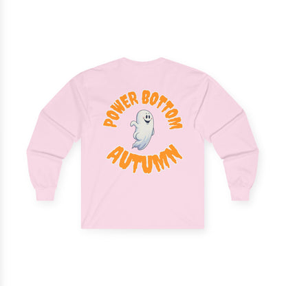 Power Bottom Autumn - White Ghost // Unisex Ghostly Vibes Long Sleeve Tee