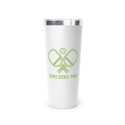 Zero Zero Two Pickleball // Copper Vacuum Insulated Tumbler, 22oz - Blue Text