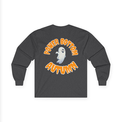 Power Bottom Autumn - White Ghost // Unisex Ghostly Vibes Long Sleeve Tee