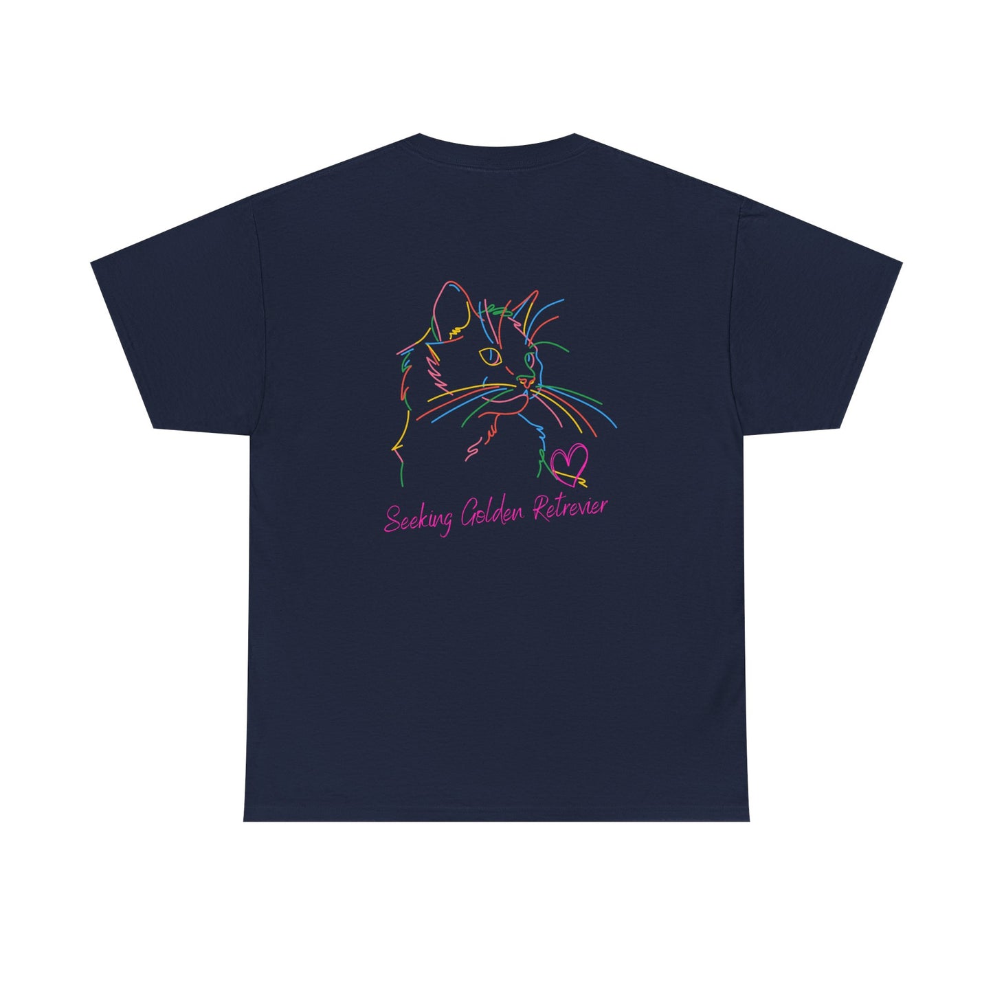 Black Cat Seeking My Golden Retriever // Unisex Heavy Cotton Tee - Relationship Dynamics