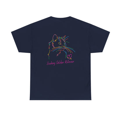 Black Cat Seeking My Golden Retriever // Unisex Heavy Cotton Tee - Relationship Dynamics
