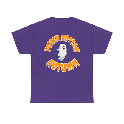 'Power Bottom Autumn' White Ghost // Halloween Ghost Unisex Heavy Cotton Tee