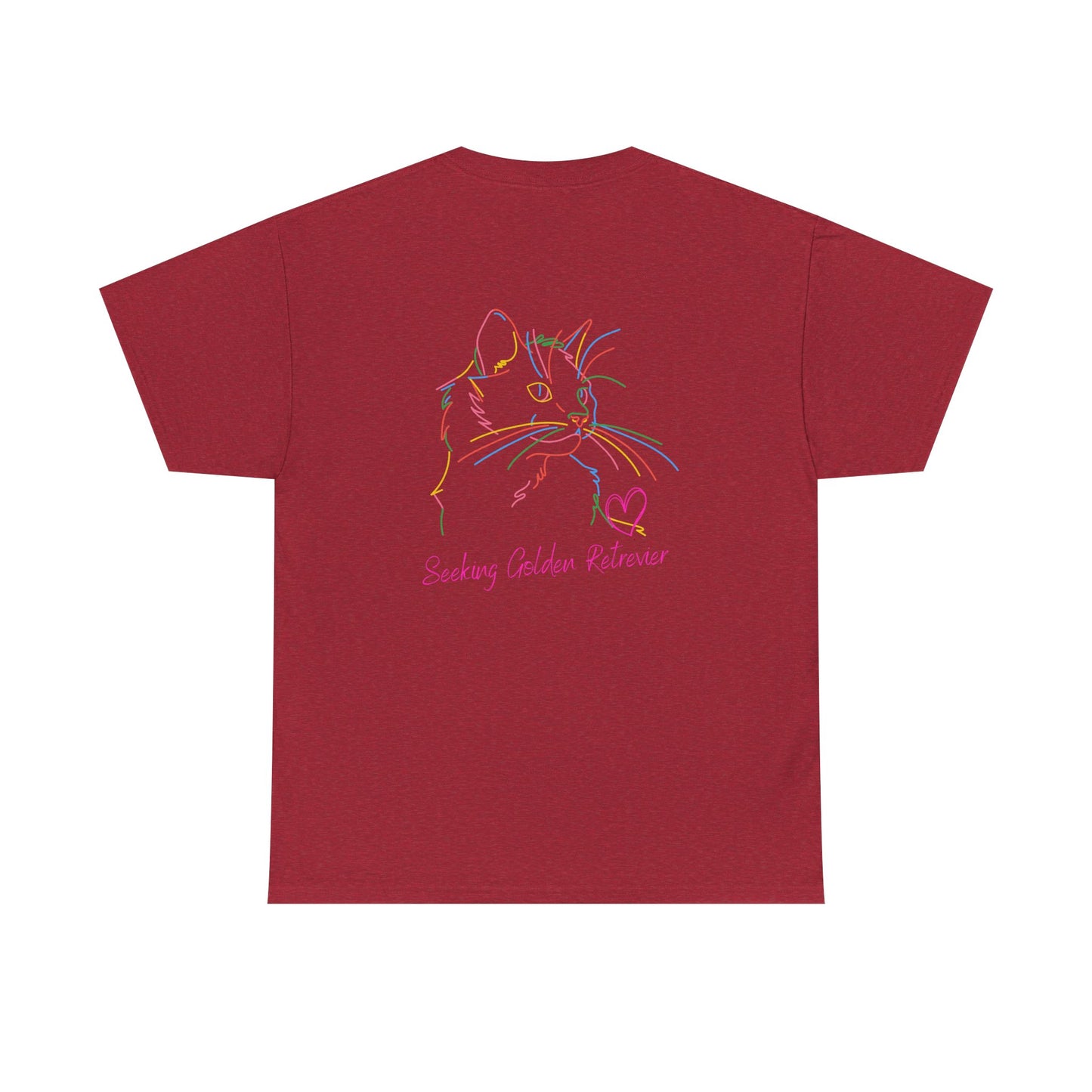 Black Cat Seeking My Golden Retriever // Unisex Heavy Cotton Tee - Relationship Dynamics