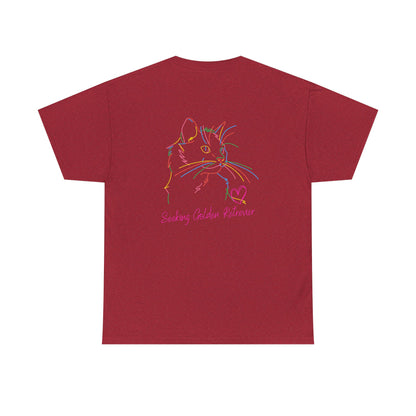 Black Cat Seeking My Golden Retriever // Unisex Heavy Cotton Tee - Relationship Dynamics
