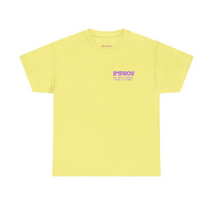 Improv, Multi Color "Yes, And" Double-sided // Colorful Affirmation Unisex Heavy Cotton Tee