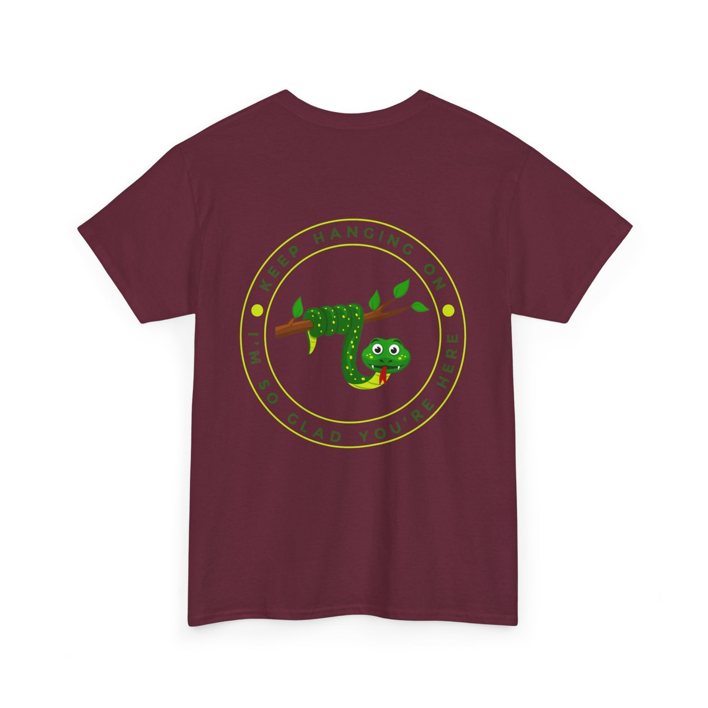 Keep Hanging On - Snake // Unisex Heavy Cotton Tee - Positive Message T-Shirt