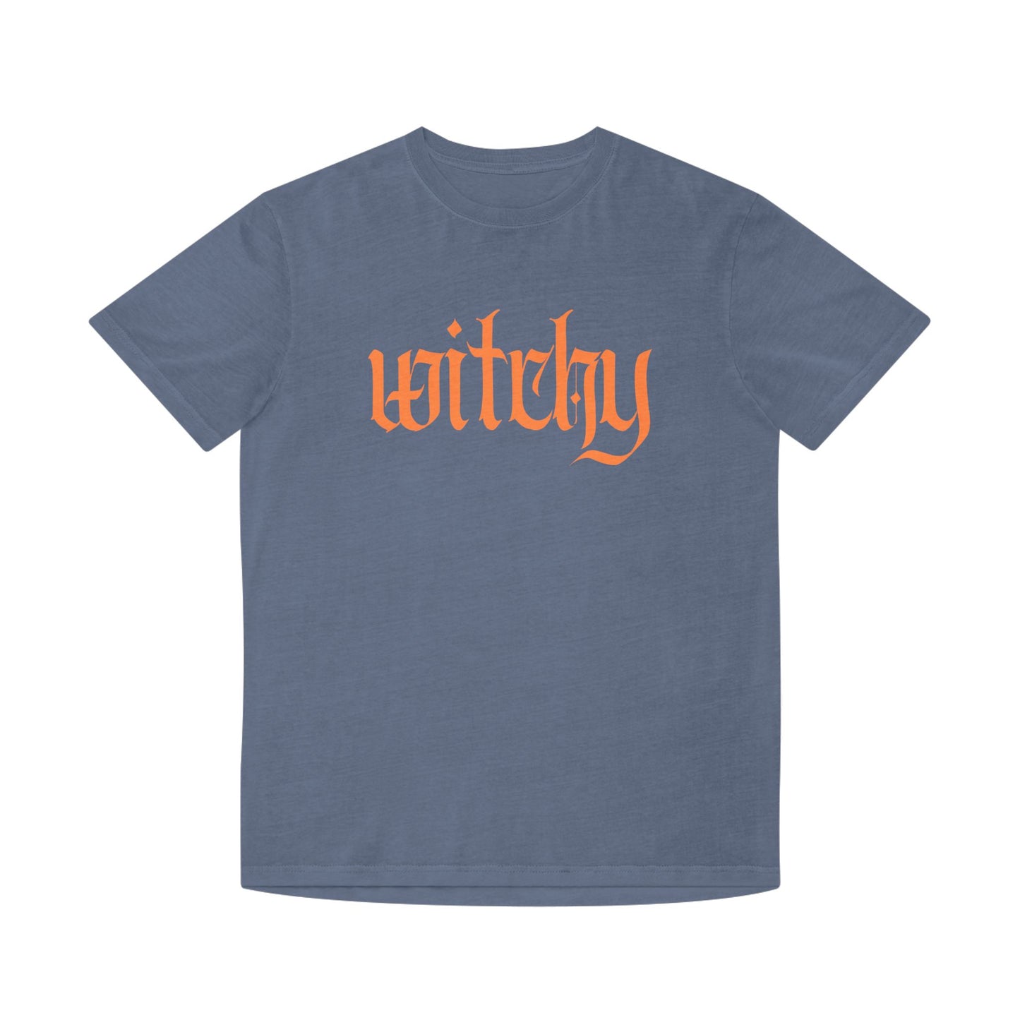 Witchy Graphic Tee — Retro Orange Text on Faded TShirt
