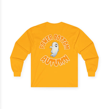 Power Bottom Autumn - White Ghost // Unisex Ghostly Vibes Long Sleeve Tee