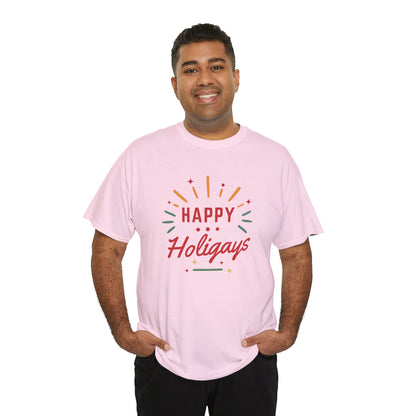 Happy Holigays Simple Unisex Heavy Cotton Tee