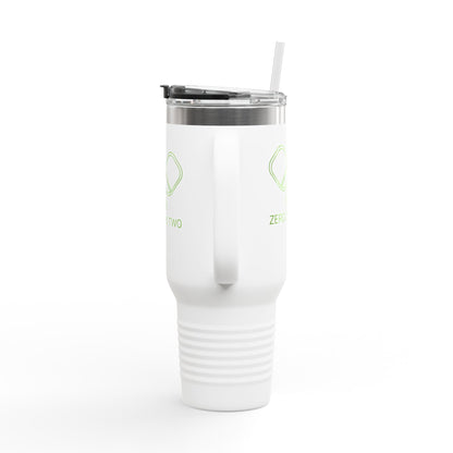 Zero Zero Two // Insulated Travel Mug, 40oz - Blue Text