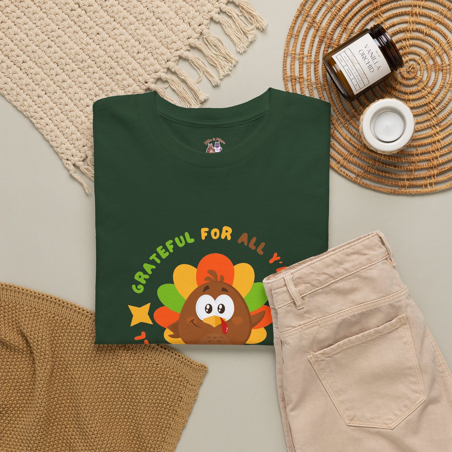 Grateful for All Y'all with Turkey // Unisex Jersey Short Sleeve Tee