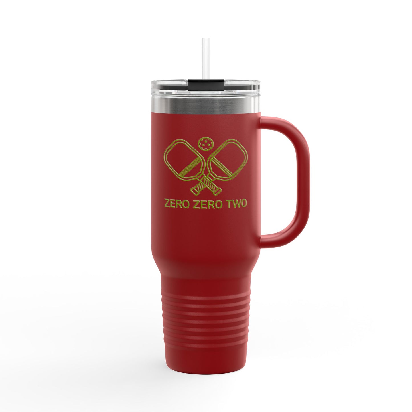 Zero Zero Two // Insulated Travel Mug, 40oz - Blue Text