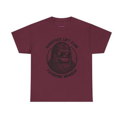 Bigfoot Founding Member of the Barefoot Lift Club // Unisex Heavy Cotton Tee - Founding Member Sasquatch Design