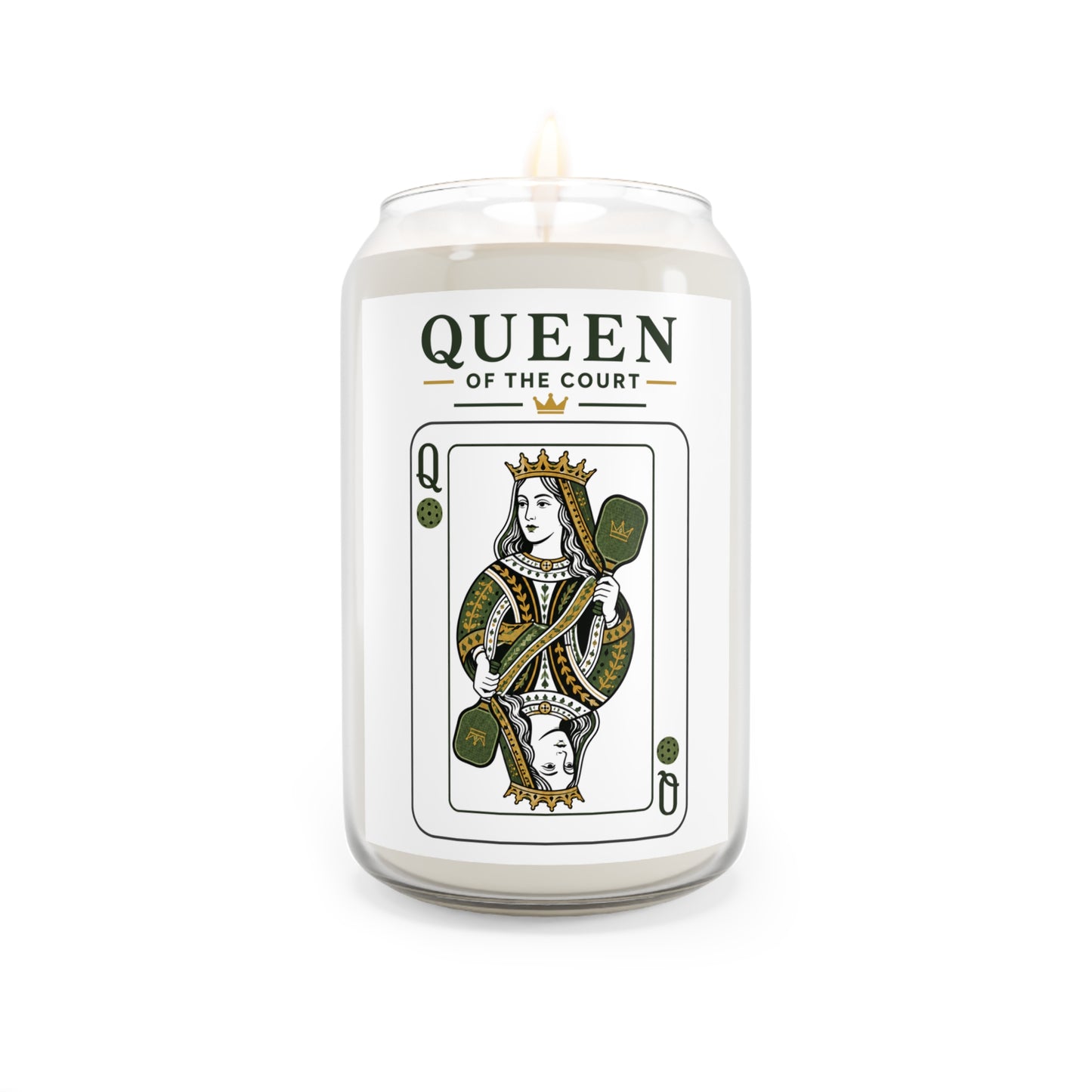 Pickleball - Queen of the Court - Vintage Playing Card- Scented Soy Candle – 13.75 oz