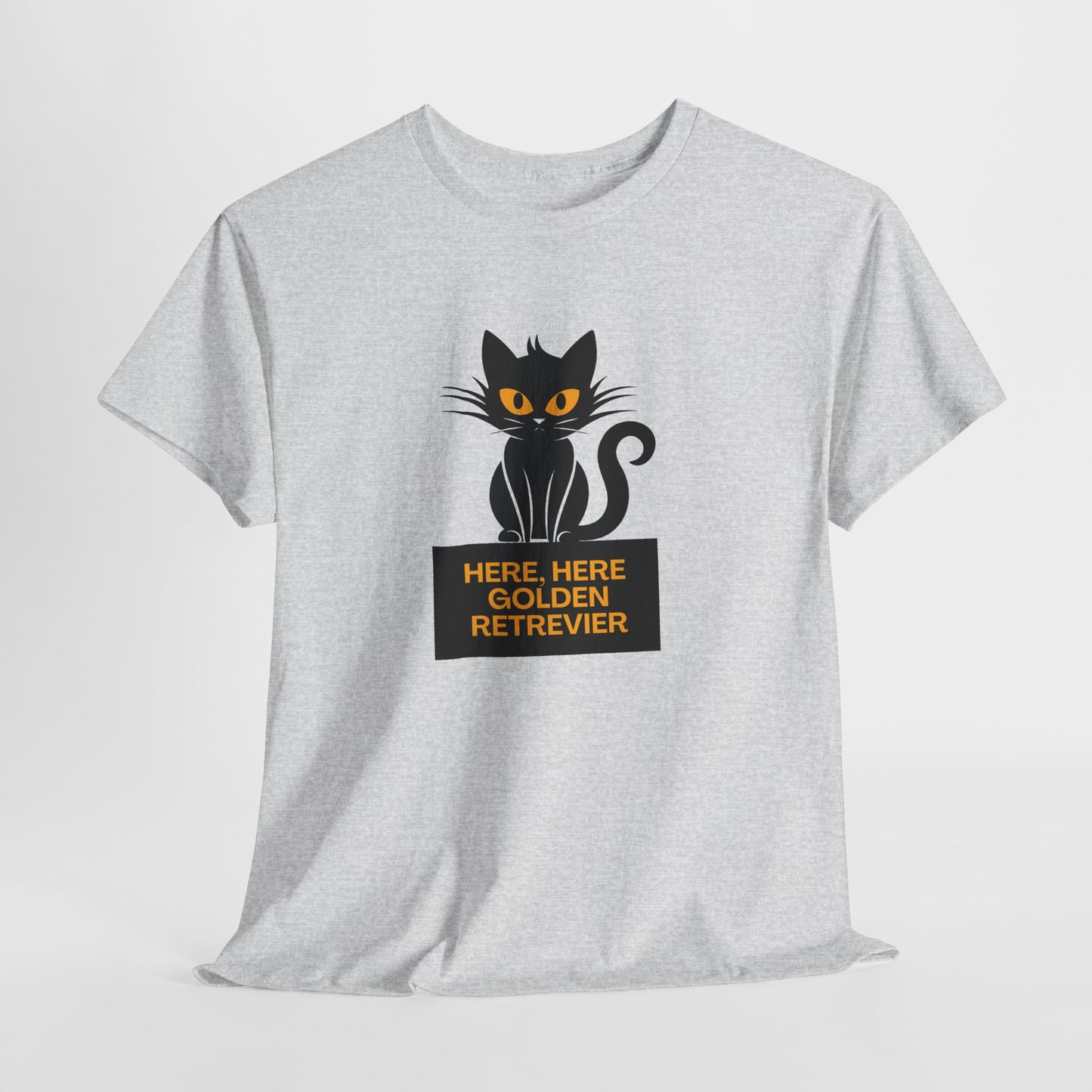 Black Cat with Sign //  Unisex Heavy Cotton Tee