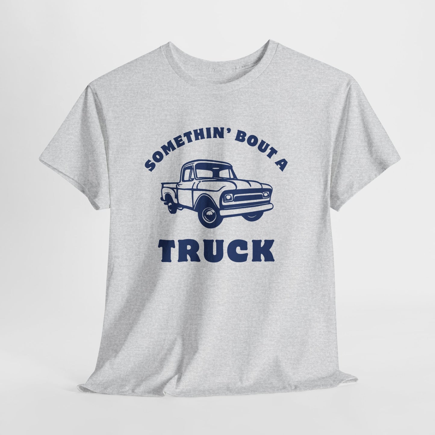 Somethin' Bout a Truck - Navy Pickup // Unisex Heavy Cotton Tee - Perfect for Truck Lovers