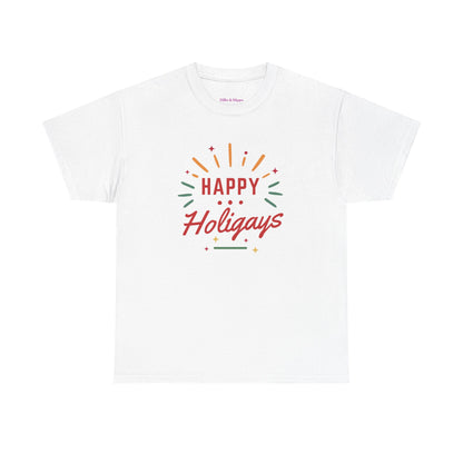 Happy Holigays Simple Unisex Heavy Cotton Tee