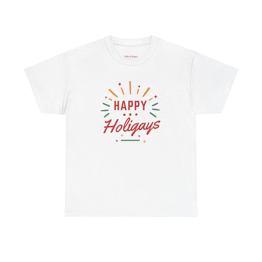 Happy Holigays Simple Unisex Heavy Cotton Tee