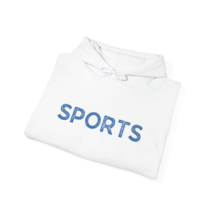 Sports // Unisex Heavy Blend™ Hooded Sweatshirt - Blue Text