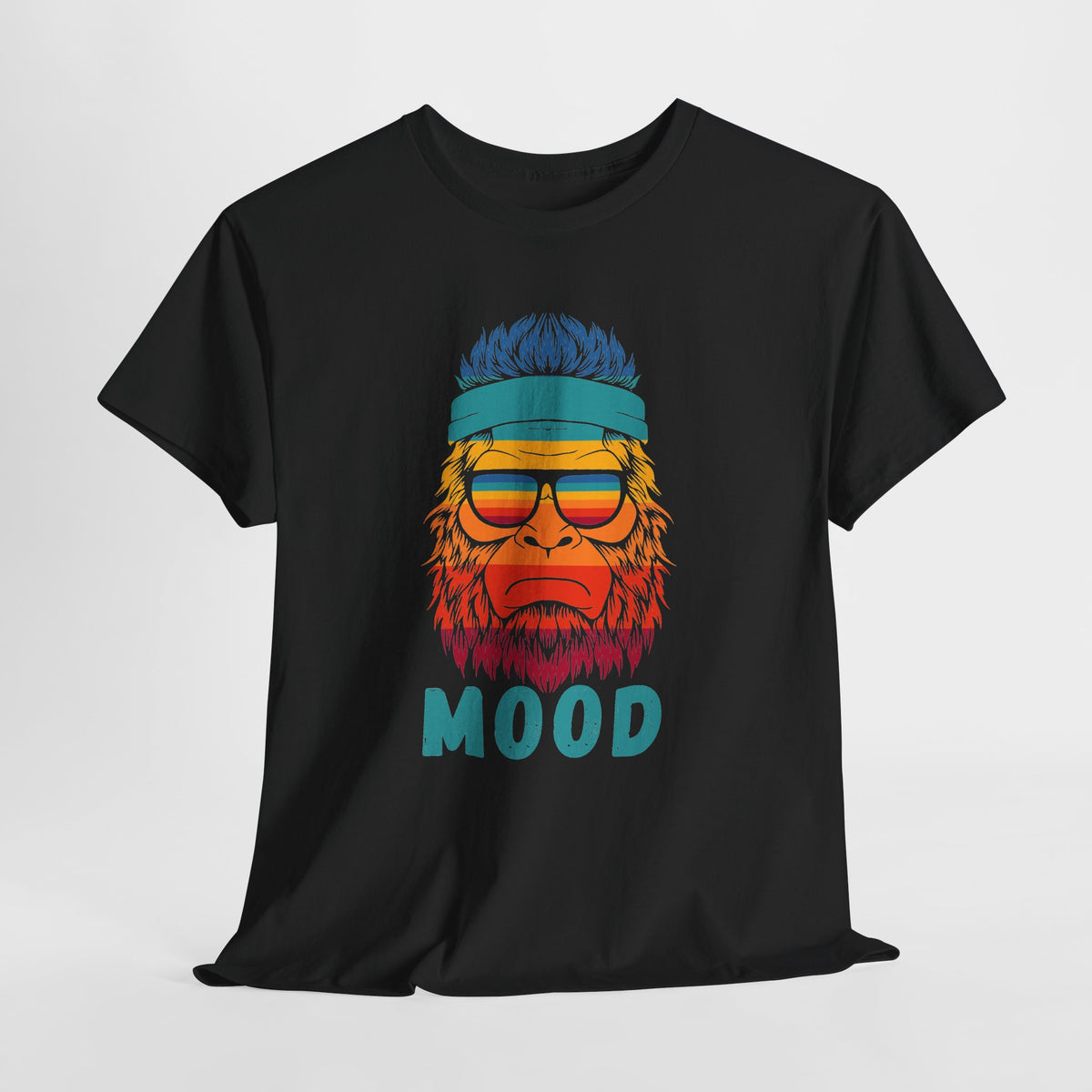 Bigfoot Mood // Retro Mood Unisex Heavy Cotton Tee - Colorful Graphic T-Shirt