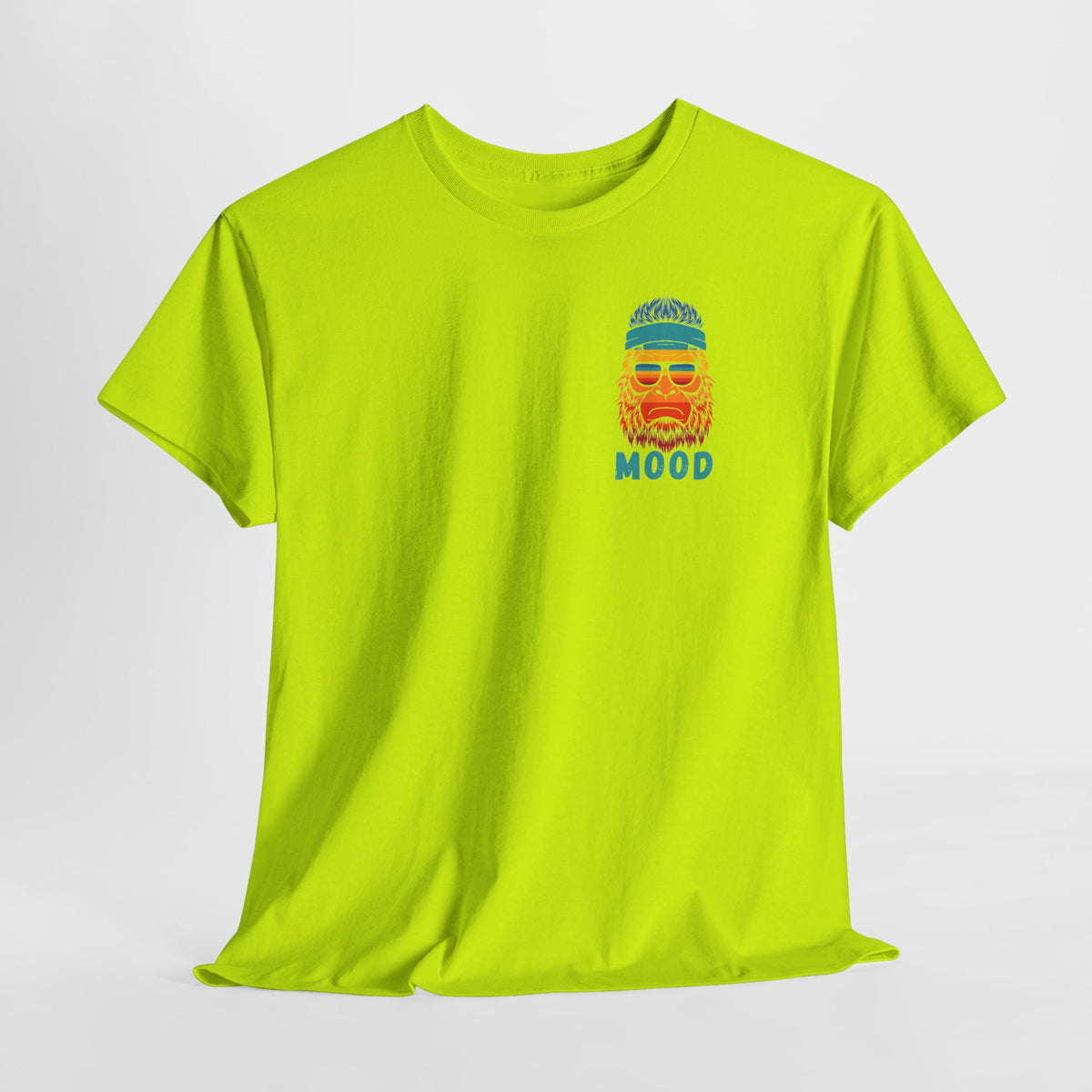 Bigfoot Mood - Pocket Placement // Retro Mood Unisex Heavy Cotton Tee - Colorful Graphic T-Shirt