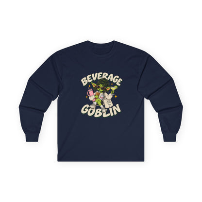 Beverage Goblin Long Sleeve T-Shirt — Cute Retro Drink Lover Tee