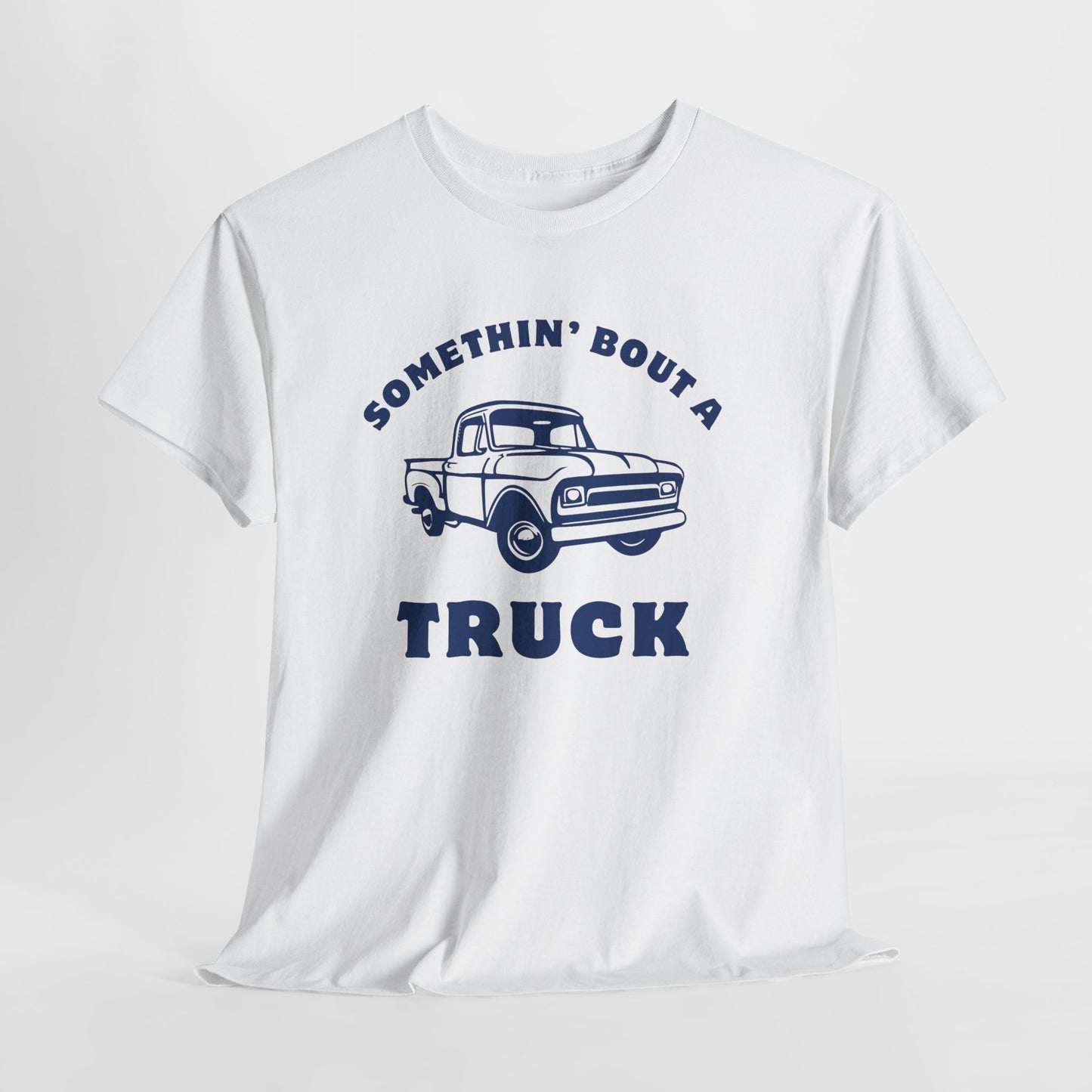 Somethin' Bout a Truck - Navy Pickup // Unisex Heavy Cotton Tee - Perfect for Truck Lovers
