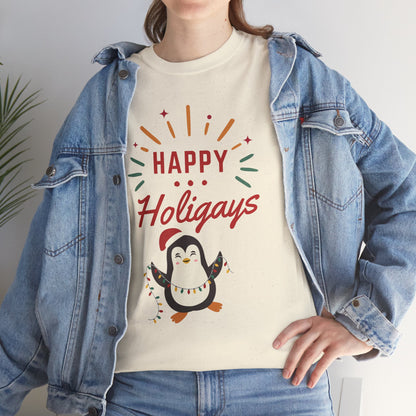 Happy Holigay Penguin Unisex Heavy Cotton Tee