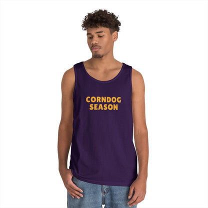 Corndog Season Unisex Heavy Cotton Tank Top - Fun Summer Apparel