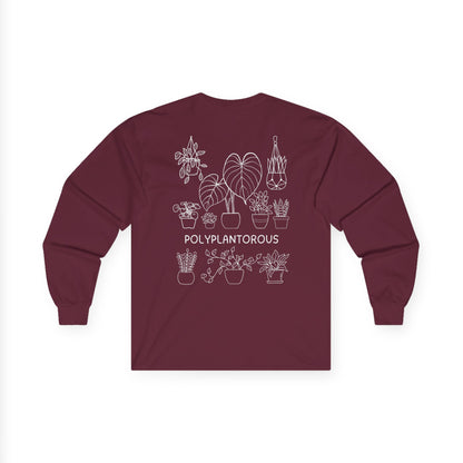 polyPLANTorous // Unisex Long Sleeve Tee - Botanical Design for Plant Lovers