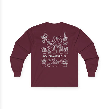 polyPLANTorous // Unisex Long Sleeve Tee - Botanical Design for Plant Lovers
