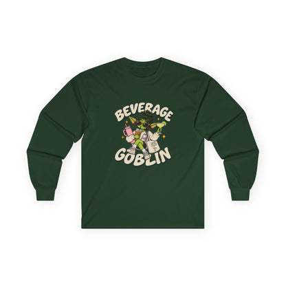 Beverage Goblin Long Sleeve T-Shirt — Cute Retro Drink Lover Tee