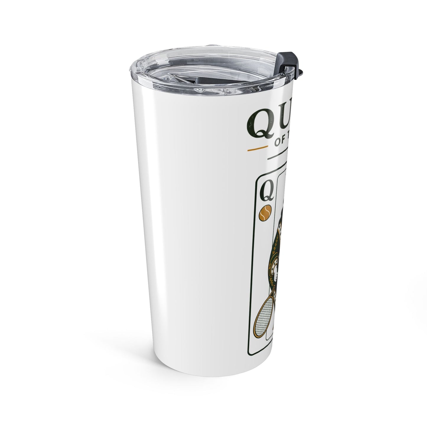 Tennis- Queen of the Court - Vintage Playing Card -  Tumbler - 20oz Insulated Travel Cup