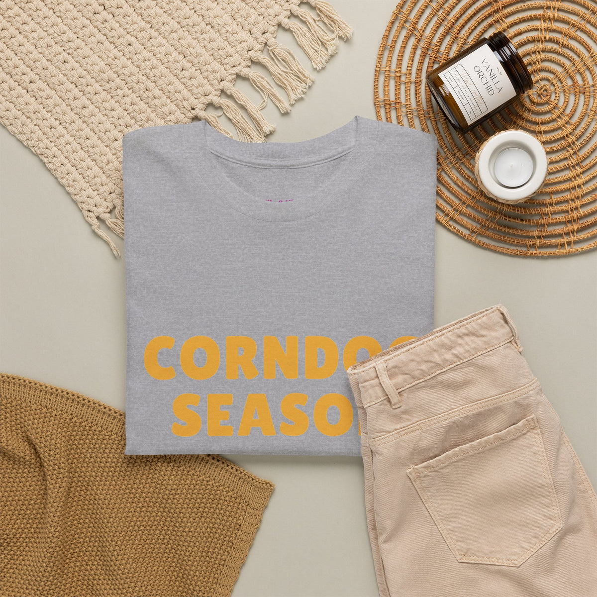 Funny Corndog Season // Unisex Heavy Cotton Tee | Perfect for Food Lovers and Festivals