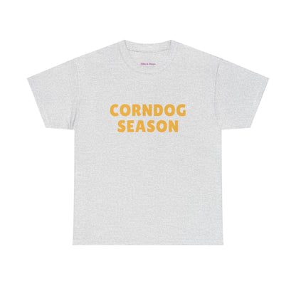 Funny Corndog Season // Unisex Heavy Cotton Tee | Perfect for Food Lovers and Festivals