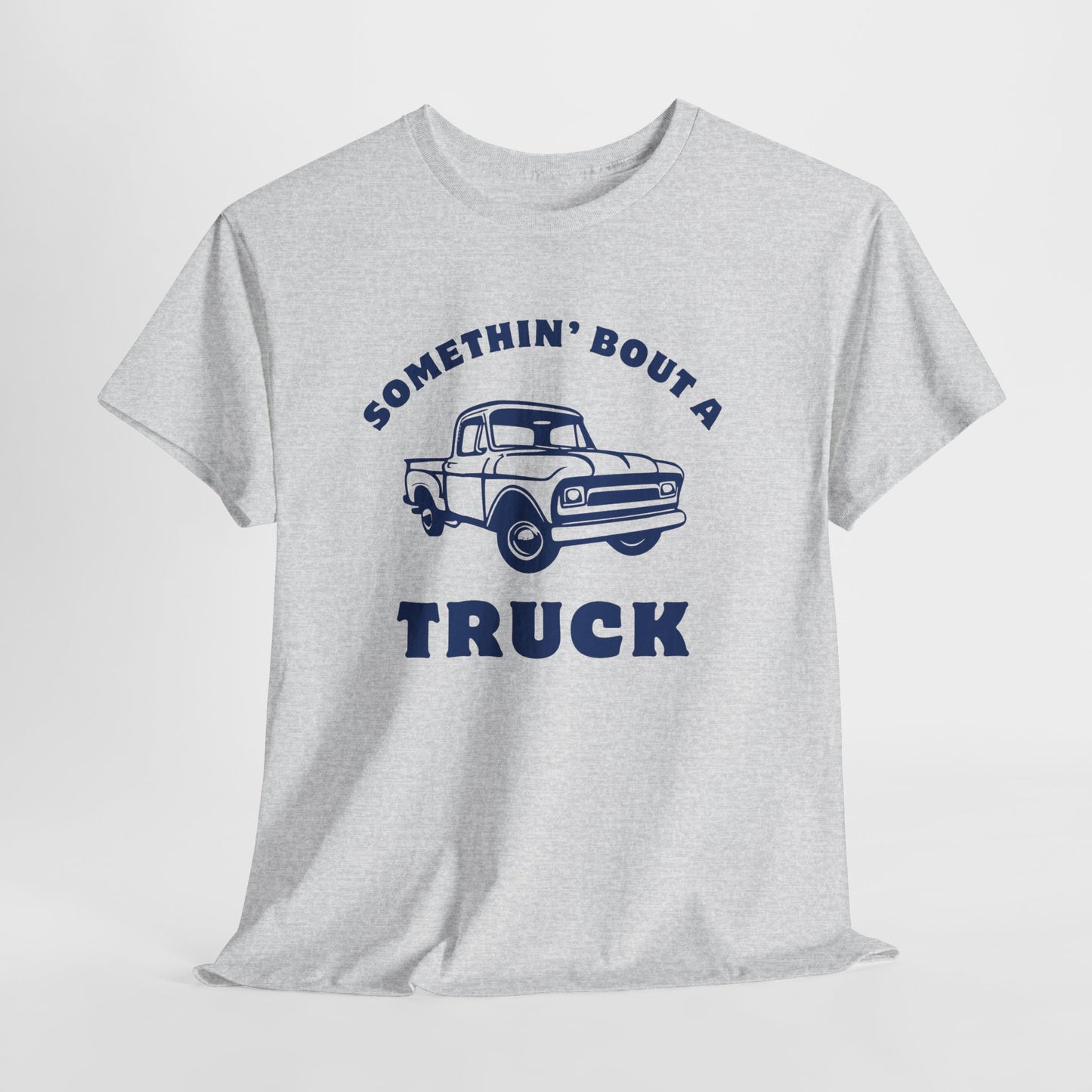 Somethin' Bout a Truck - Navy Pickup // Unisex Heavy Cotton Tee - Perfect for Truck Lovers