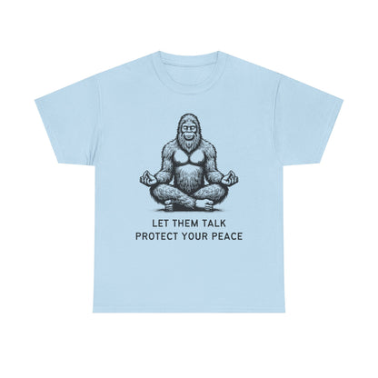 Bigfoot - Protect Your Peace // Unisex Heavy Cotton Tee - Comfortable, Relaxed Fit T-Shirt for Chill Vibes & Mental Health