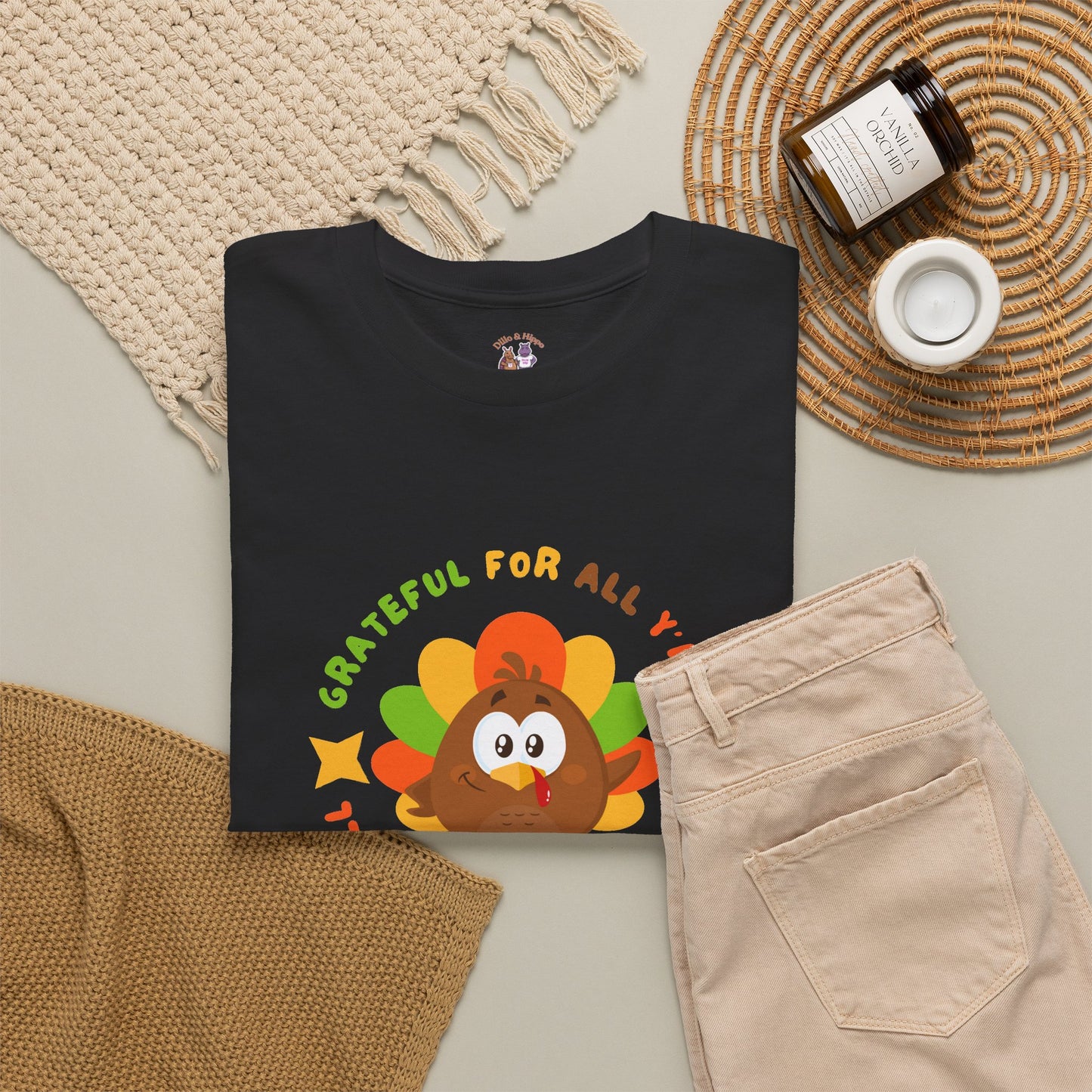 Grateful for All Y'all with Turkey // Unisex Jersey Short Sleeve Tee