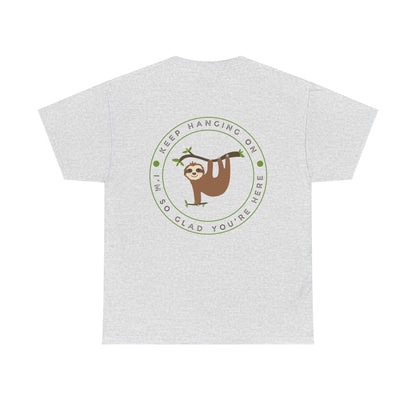 Keep Hangin' On - Sloth // Unisex Heavy Cotton Tee - Motivational