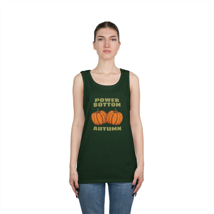 Power Bottom Autumn - Pumpkins // Unisex Heavy Cotton Tank Top - Fall Vibes