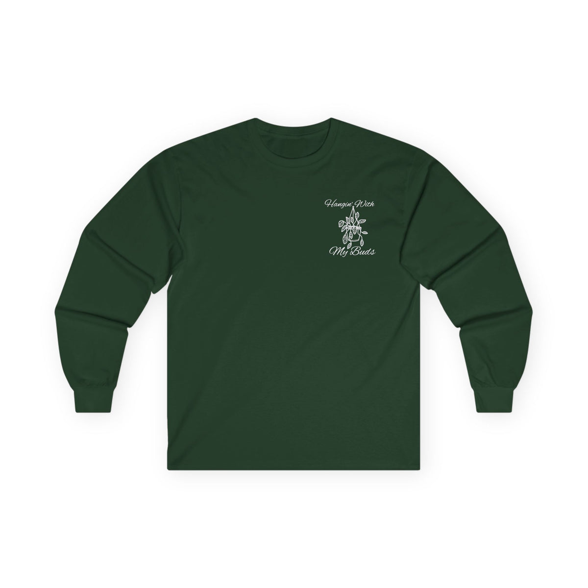 Hangin' With My Buds // Unisex Ultra Cotton Long Sleeve Tee - 'Happy Plants' Botanical Design