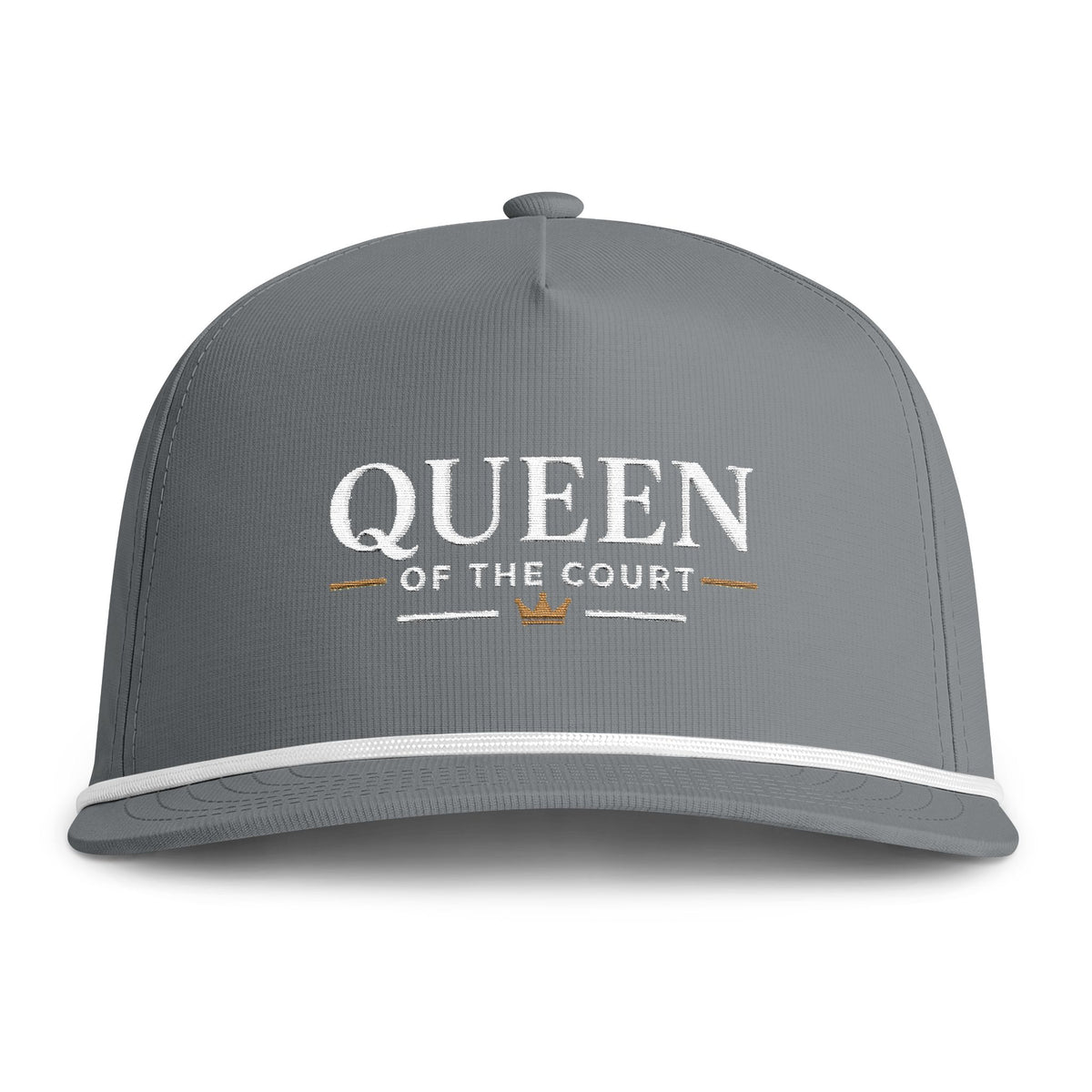 Queen of the Court Rope Cap – Cream Embroidery