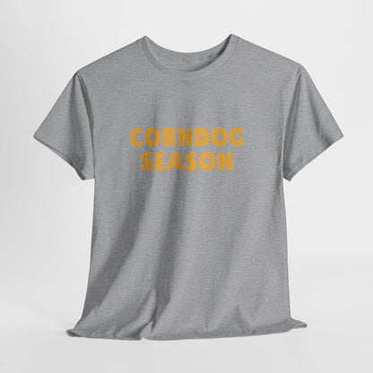 Funny Corndog Season // Unisex Heavy Cotton Tee | Perfect for Food Lovers and Festivals